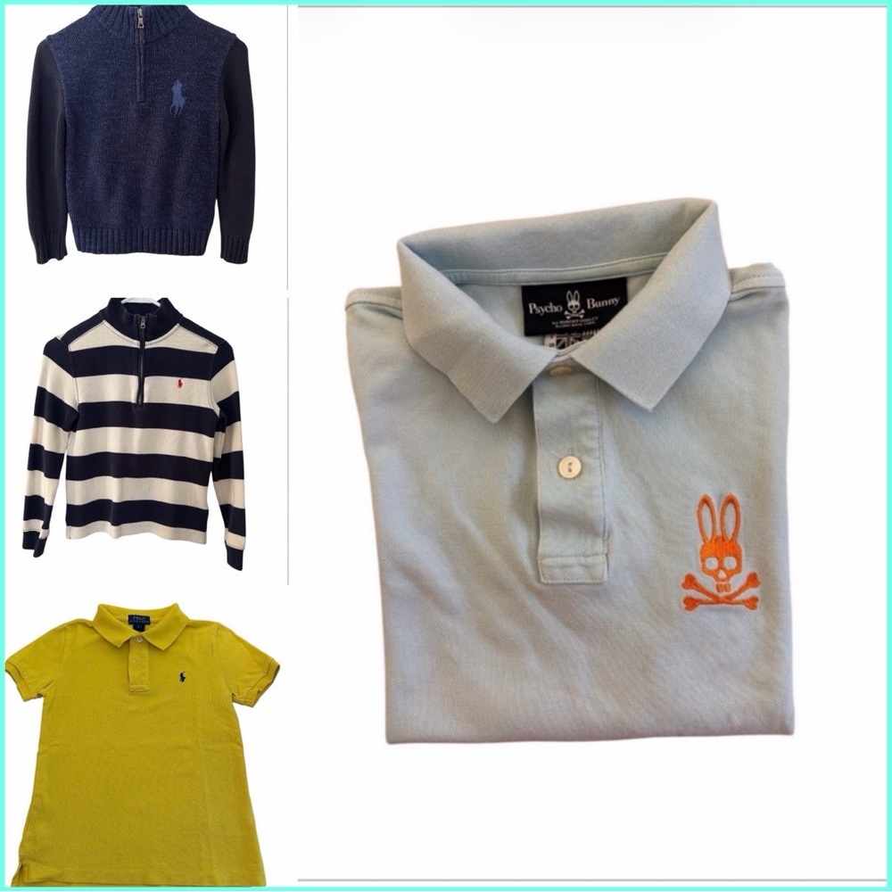 Wholesale lot of 16 premium designer pieces for boys, sizes 6, 7 and 8.